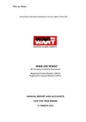 First page of Financial Statement Report